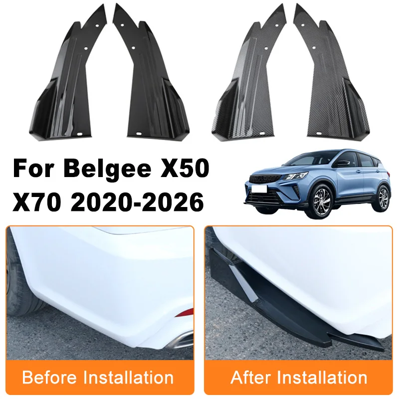 

Car Rear Bumper Spoiler Lip Diffuser Side Skirt Splitter Wrap Angle Anti-Crash Protection For Belgee X50 X70 2020-2026 2021 2022