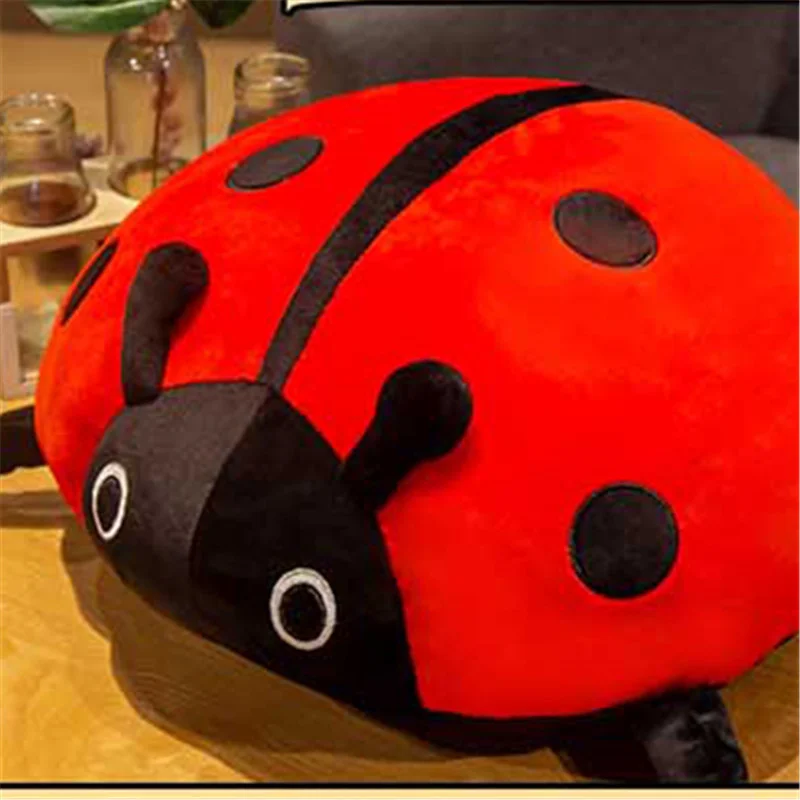 Cute Cartoon Seven-star Ladybug Doll Plush Toy Anime Soft Down Cotton Stuffed Bug Pillow Juguetes Home Decor Holiday Gift