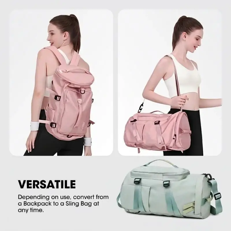 Wasserabweisender Reise-Rucksack mit großem Fassungsvermögen, vielseitige Tragemöglichkeiten für Fitnessstudio, Wandern, Camping und kurze Ausflüge. – Detail 3
