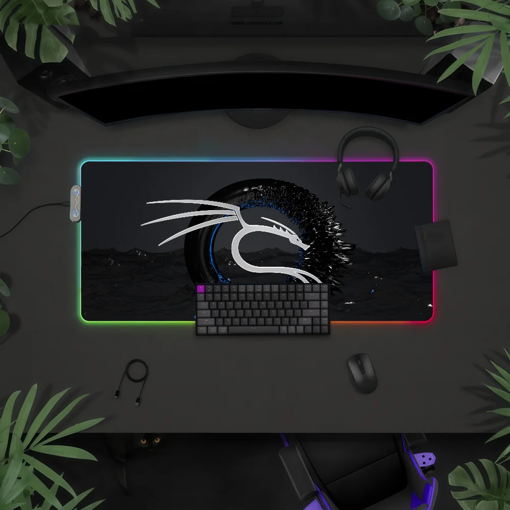 Art K-Kali L-LinuxS Brand Mouse Pad RGB LED Light Colorful Game Keyboard Non-slip Cover Desk-mat Surface Waterproof