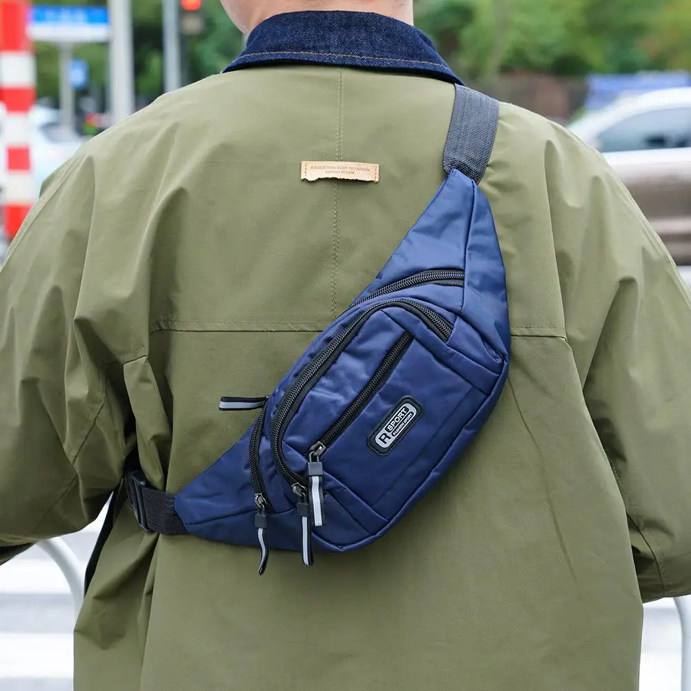 Large Capacity Waist Bag Nylon Sports Bag Multi-pocket Anti-theft Chest Bag Waterproof Trendy Fanny Pack For Outdoor Travel