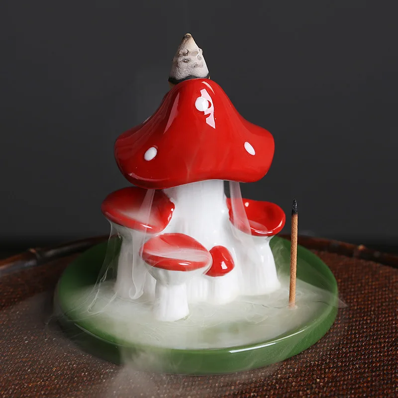 Ceramic Reverse Incense Burner Home Decoration Creative Mushroom Reverse Incense Burner Sandalwood Reverse Incense Burner