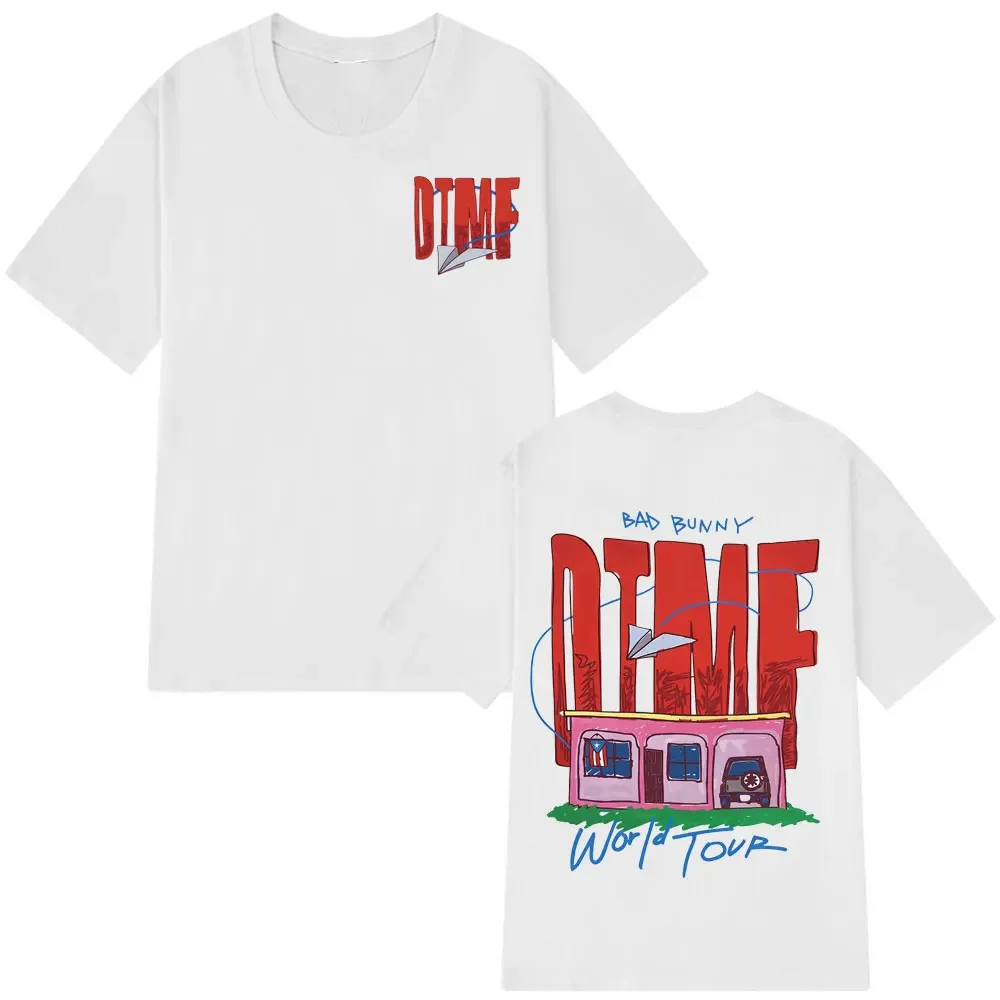 T-shirt Bad Bunny DTMF World Tour, vintage, délavé, avec motif Reggaeton, unisexe, coupe ample, col rond, en coton, manches courtes