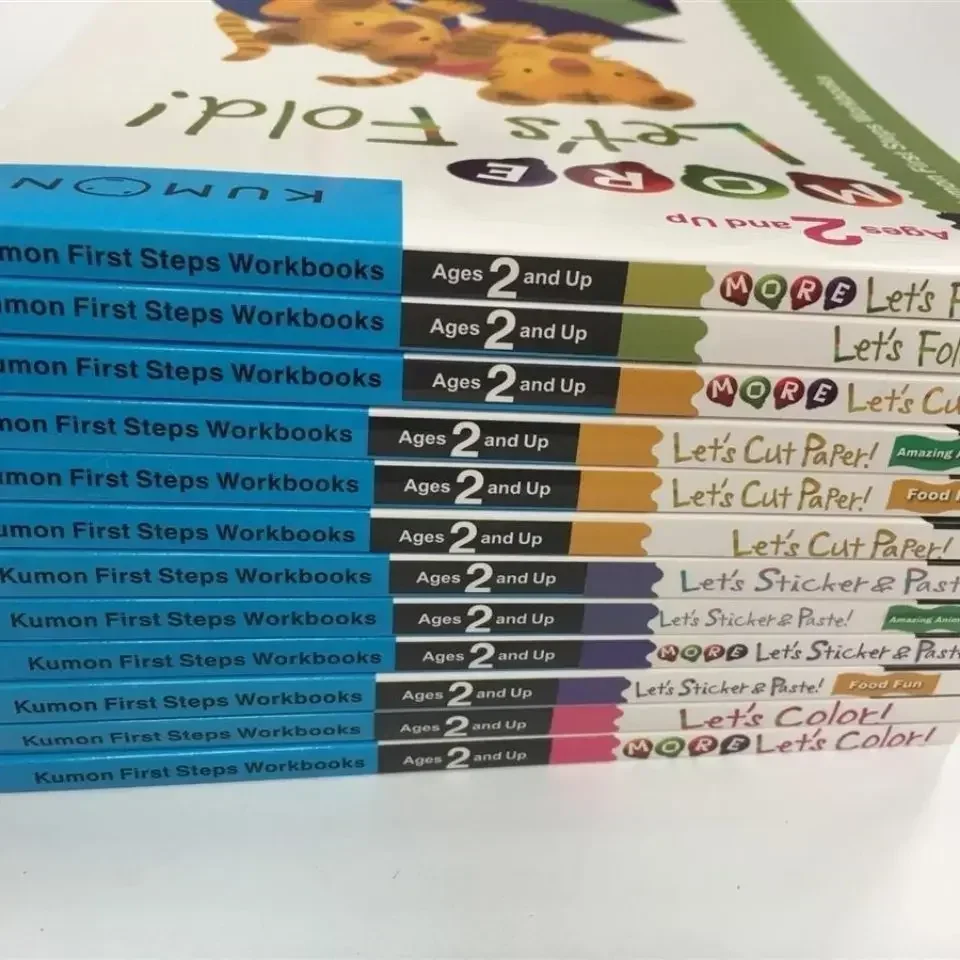 

12 Pcs/Set Kumon Let's Cut Paper First Step Workbooks Picture Books for Kids Children Origami Paper Cut Sticker Handmade BooksBo