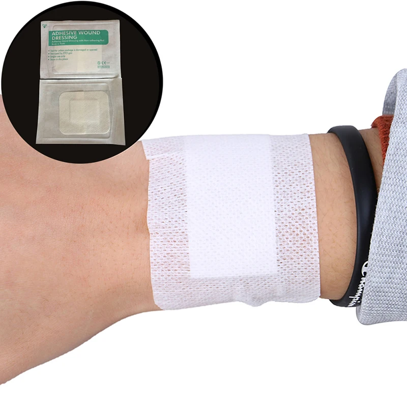 20Pcs 6X7Cm 6X10Cm Ademend Zelfklevende Wondverband Band Aid Bandage Grote wond Ehbo Wond Hemostase