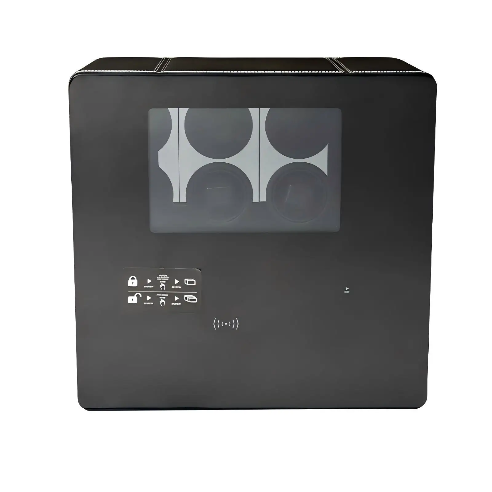 6 Slots Watch Winder Safe Box Black Touch Screen Control Card Unlock LED Lamp 3 Drawers Watch Storage Display Cabinet