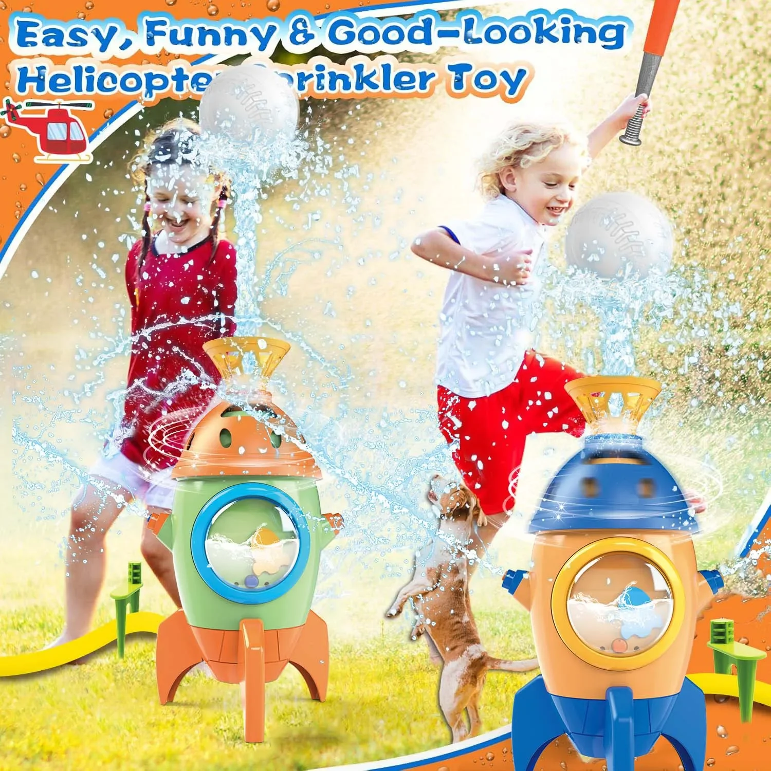 Voar jato de água brinquedo bola lançador rotativo spray imersão jardim quintal wiggle respingo brinquedos divertidos ao ar livre para o presente do miúdo