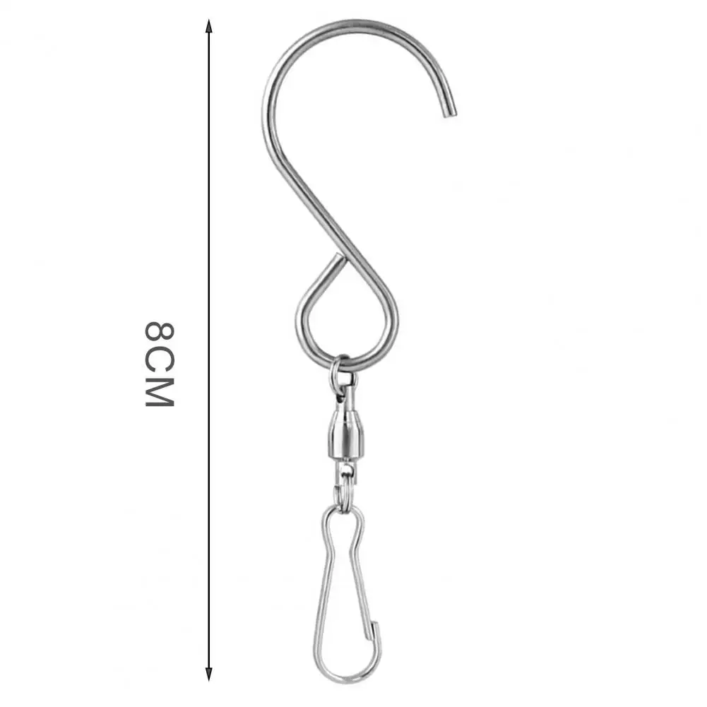 Stainless Steel Swivel Hook Silver Rotating Hook Heavy Duty S-shaped Hanging Swivel Hooks with Clip for Dreamcatcher Wind