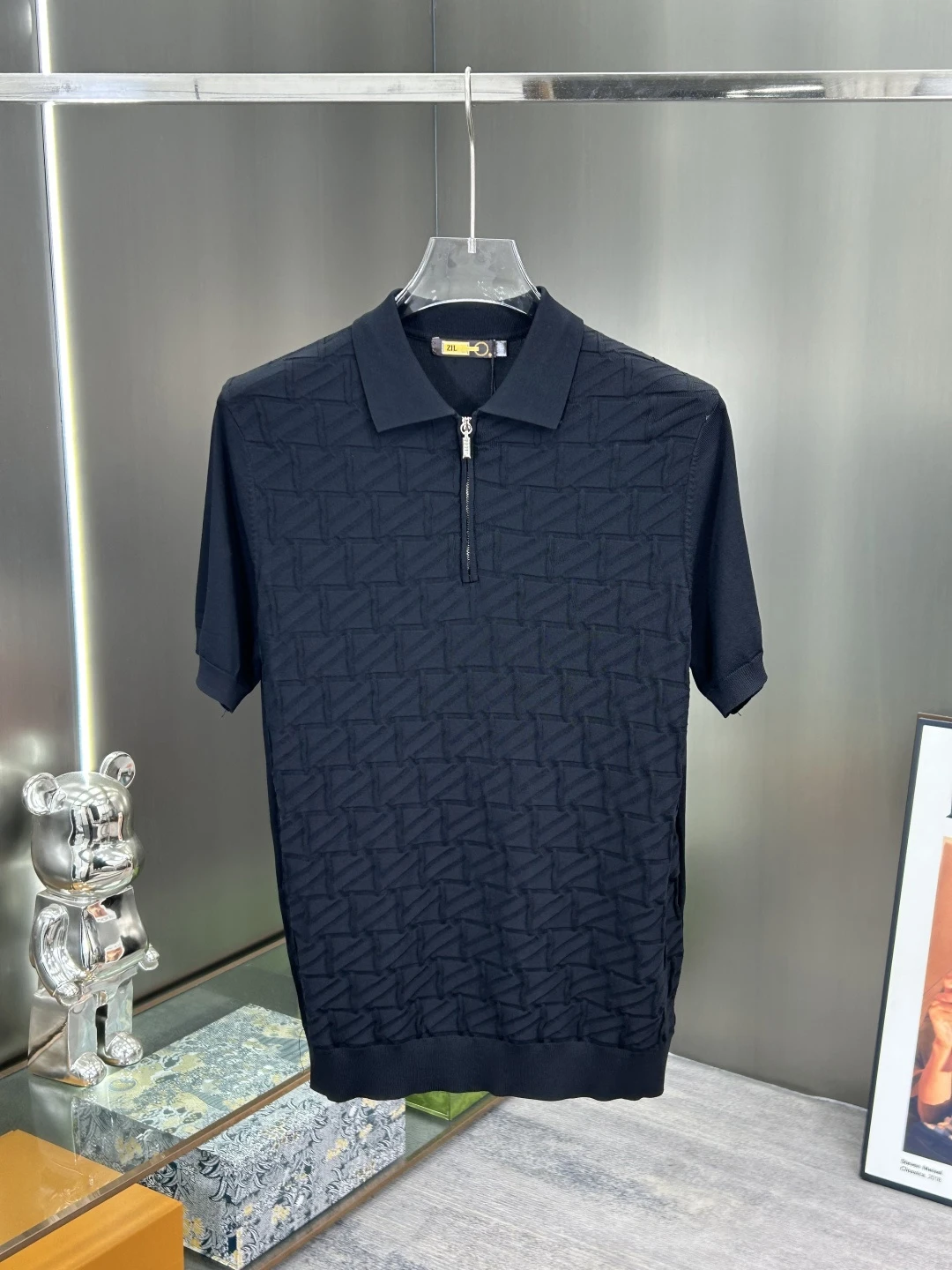 BLLIYOSS 2026 SS stand collar T-Shirt Men High-quality ventilate Casual half Sleeve Solid color versatile Old Money  size M-3XL