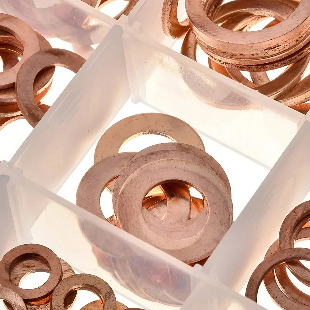 150/300 Uds sellado de cobre junta sólida arandela tapón de sumidero aceite anillo de sello plano herramienta accesorios de Hardware