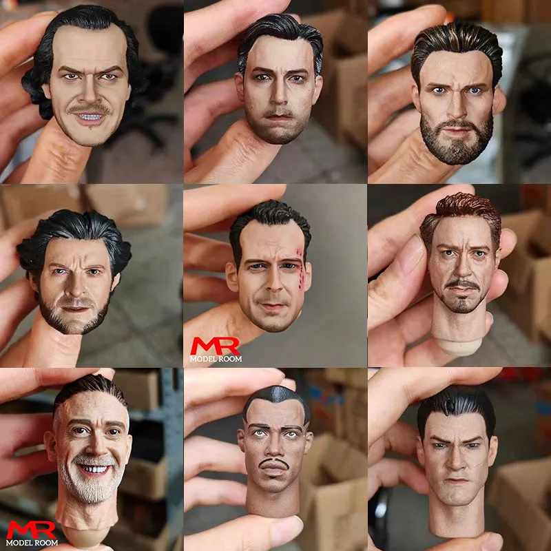 Modelo de Escultura de Cabeça Masculina em Escala 1/6 de Paul Walker, Harrison Ford, Ben Affleck, Bruce Willis e Jeffrey Dean Morgan