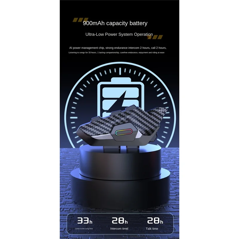 

Compact H9X 4 Riders 2KM Bluetooth Helmet Intercom Headset Motorcycle Duplex Universal Connection VS Fredcom FX