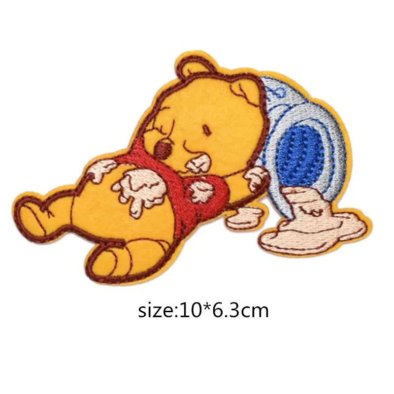 Iron on transfers for clothing thermo patches on clothes Cool bear winnie stickers iron on heat transfer patches stripes badge