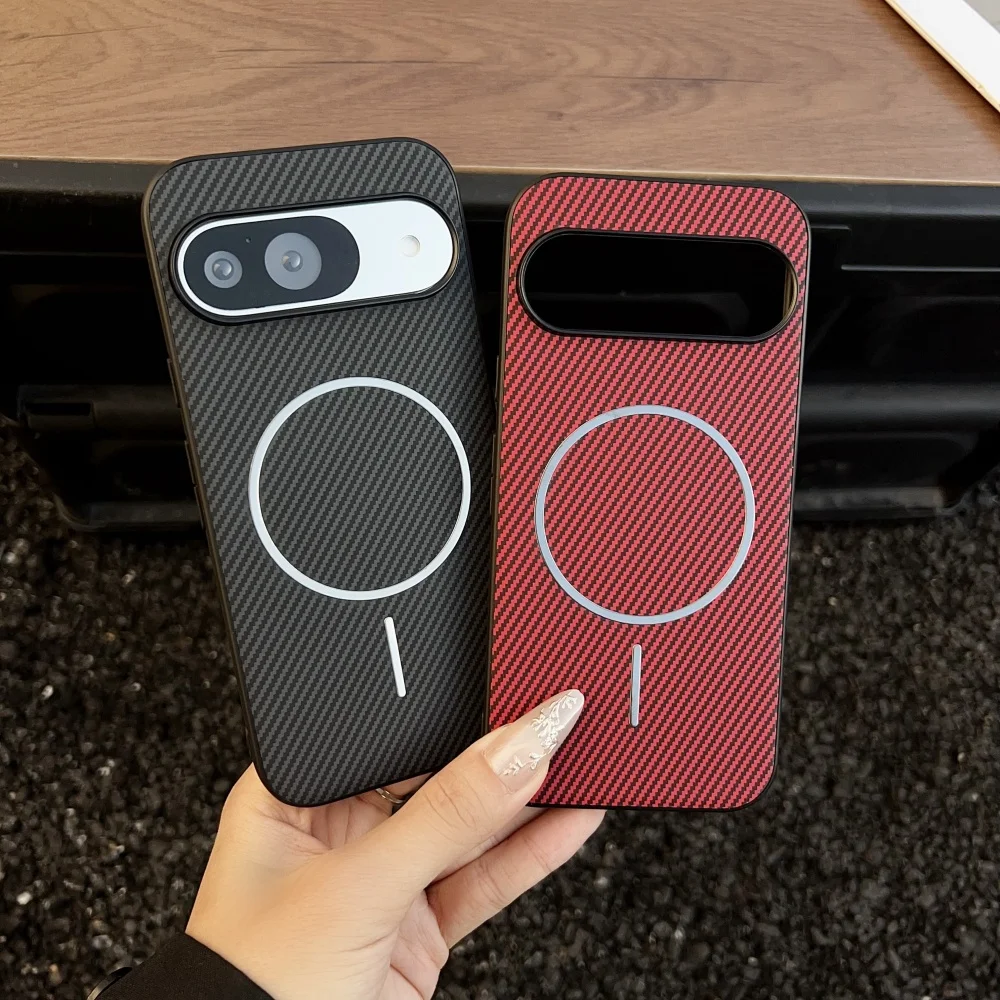 Magnetic Thin Pixel 10 Pro XL Case Magsafe Carbon Fiber Pattern Cases for Google Pixel 10 8 7 9 Pro XL 7A 8A 6A 9A 10proXL Cover