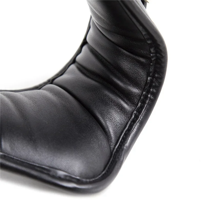 منتجات الجنس المثيرة الأسود إسفنجة لينة مبطن داخل الجلود العفة الموقف طوق الرقبة ل Bdsm المختنق عبودية الأزواج تسخير #3