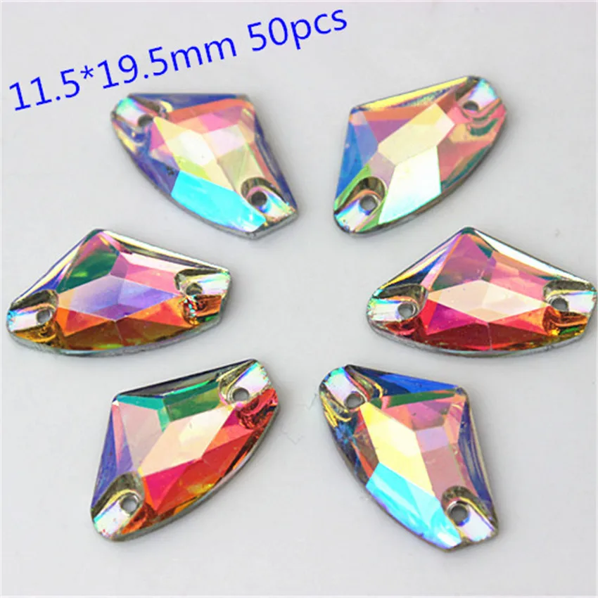 Micui Multi Shape Sewing Crystal AB Rhinestone Resin Crystal Strass Applique Flatback Sew On Stones for Wedding Dresses MC668