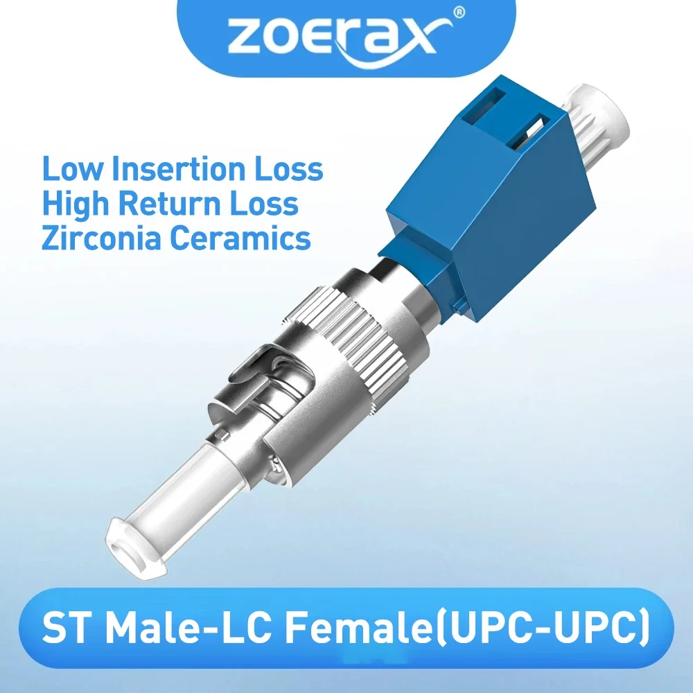 

ZoeRax ST Male to LC Female UPC Simplex Fiber Optic Adapter Coupler for FTTH OTDR Optical Power Meter Red Light Pen
