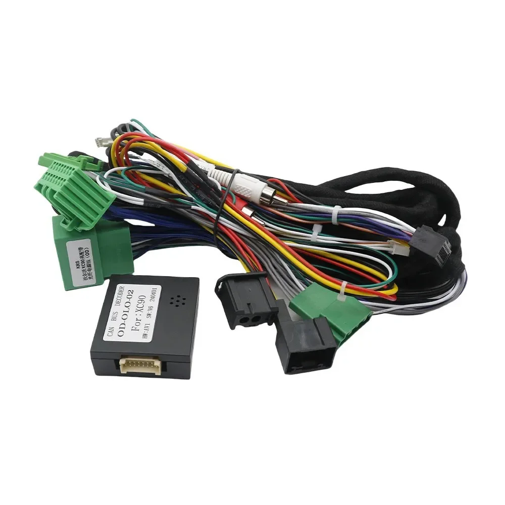 For Volvo XC90 High End S90 V90 Cable Car 16Pin Wiring Harness Adapter Canbus Box Decoder Android Radio Power Cable