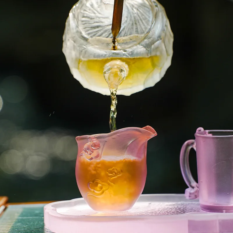 Glazed lost wax method Glazed love shape with handle Women's children's pink milk teacup Rabbit fair cup