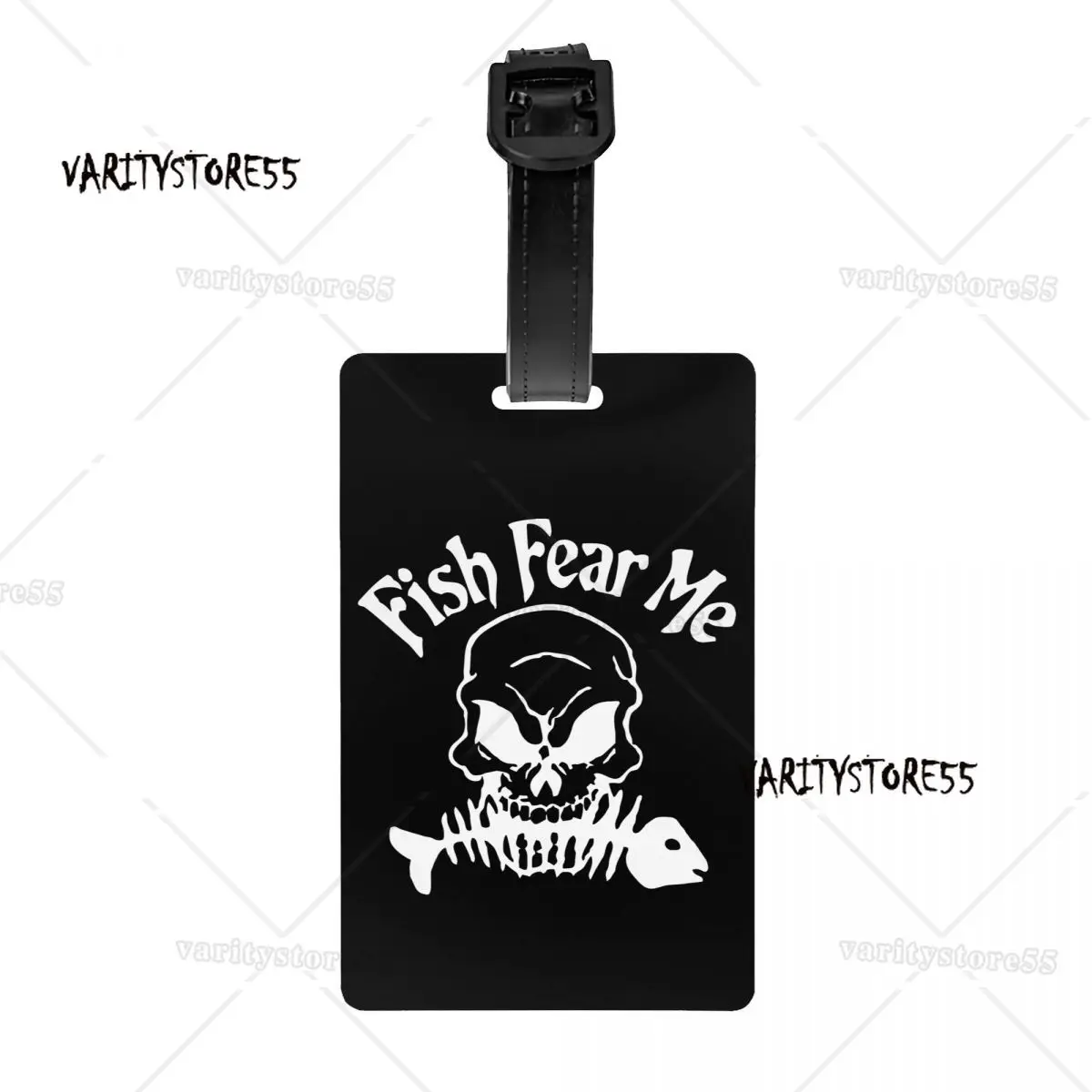 Fish Fear Me Fishing Quote Luggage Tag Fisherman Fish Suitcase Baggage Privacy Cover ID Label