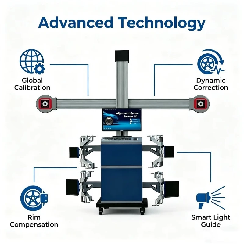 Manual Guide Multi-Language Support  Auto Repair Equipment 3D Car Four Wheel Alignment Machine