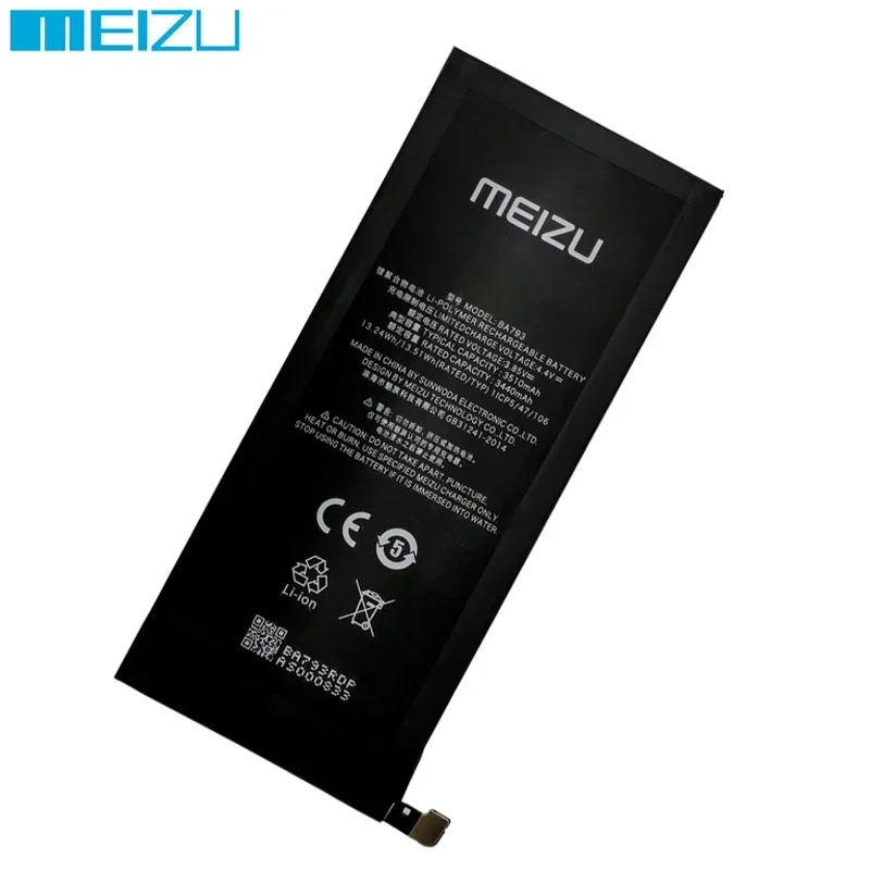 2024 100% Original For Meizu Pro 7 Plus M793Q M793M M793H High Capacity Battery BA793 Smartphone Replacement Batteries 3510mAh