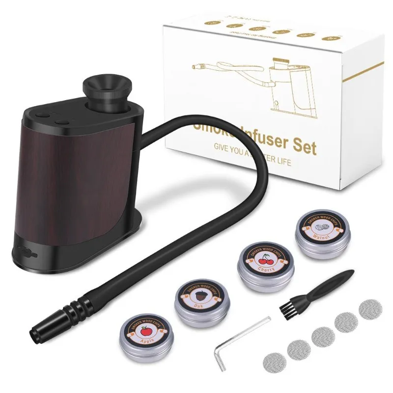 Small Electric Smoker with Built-in Battery Charging Cocktail Restaurant Gourmet Cuisine Smoke Grab