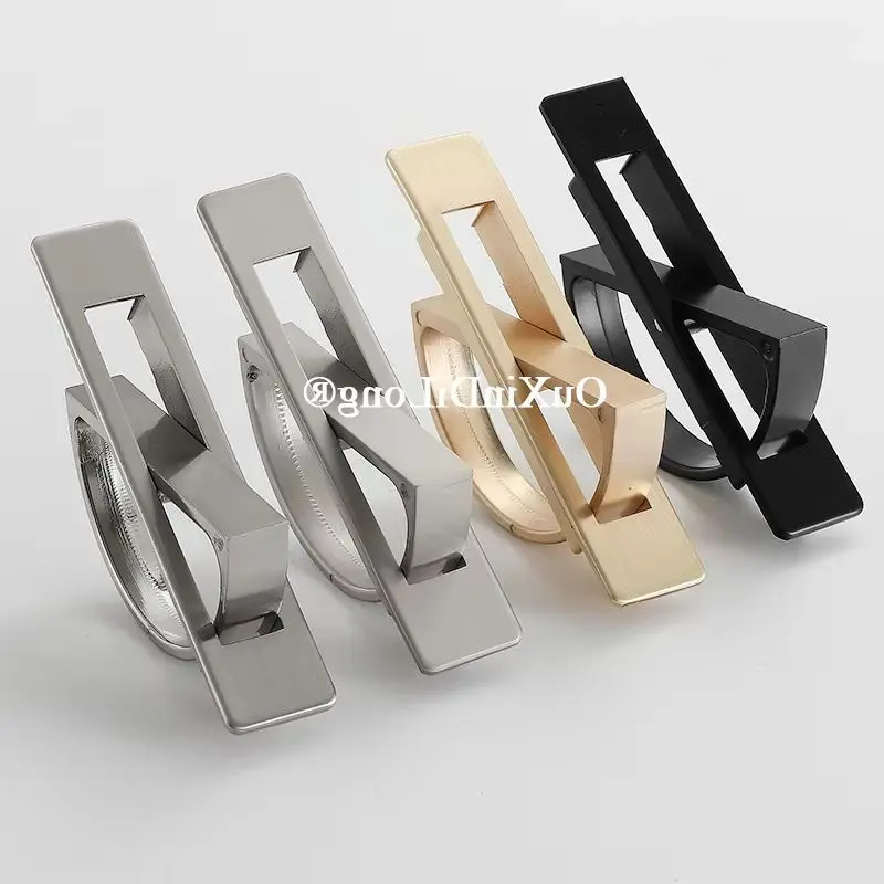 4PCS Solid Zinc Alloy Hidden Recessed Tatami Furniture Handles Drawer Pulls invisible Cupboard Wardrobe Dresser TV Cabinet Pulls