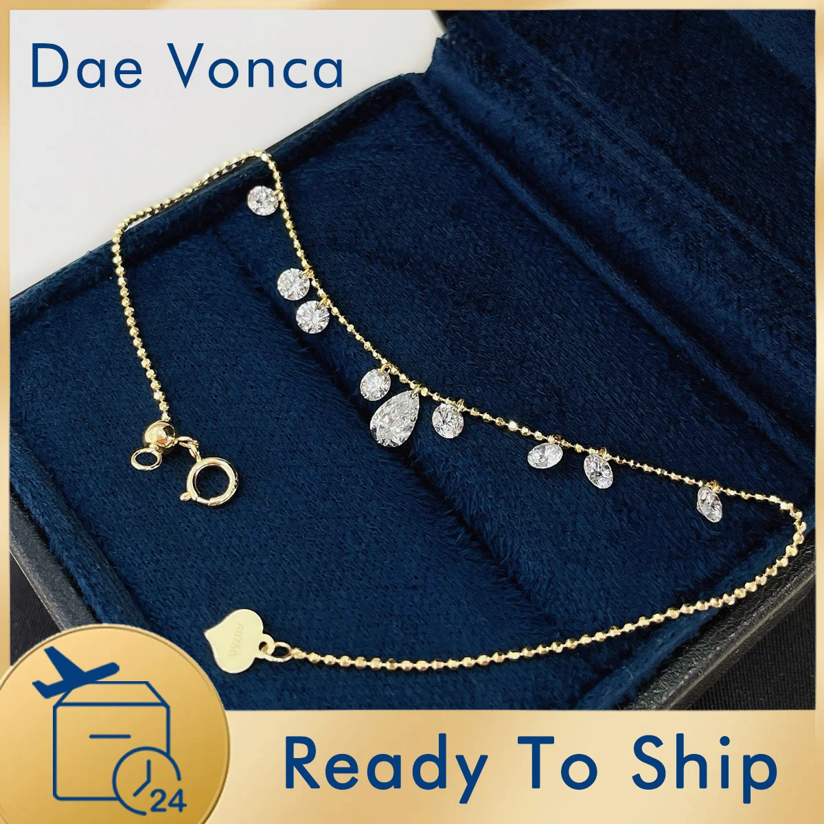 18K Yellow Gold Lab Created Diamond Bracelet Pear and Round Cut CVD/HPHT Lab Diamond Bracelet Fine Jewelry For Anniversary Gift