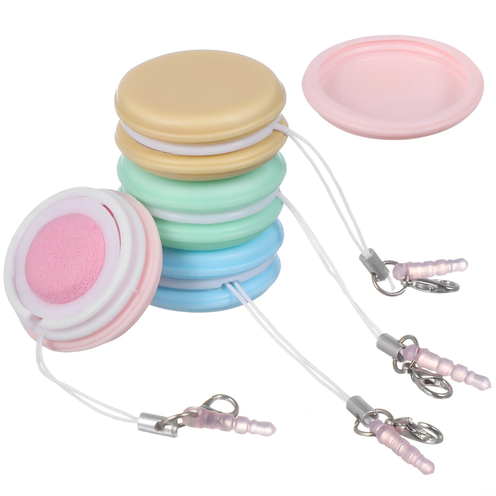 4Pcs Dual Sided Screen Cleaner Macaron Cellphone Phone Cleaner Screen Cleaning Tool Keychain Lanyard Phone Clean Macaron