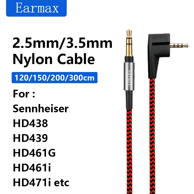 

Replaceable 3.5mm to 2.5mm Headphones Suitable for Sennheiser HD461 HD438 HD439 HD461G HD471i HD461i Nylon Braided Upgrade Cable