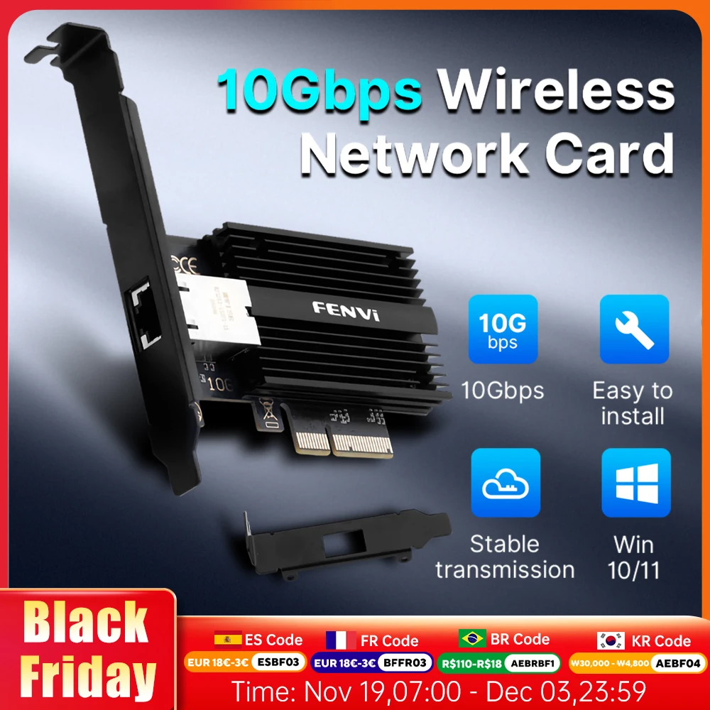 محول شبكة لاسلكية لسطح المكتب ، 10GBps بسي إلى بطاقة الشبكة RJ45 ، LAN10 جيجابت إيثرنت ، AQC113 ، Win10 11