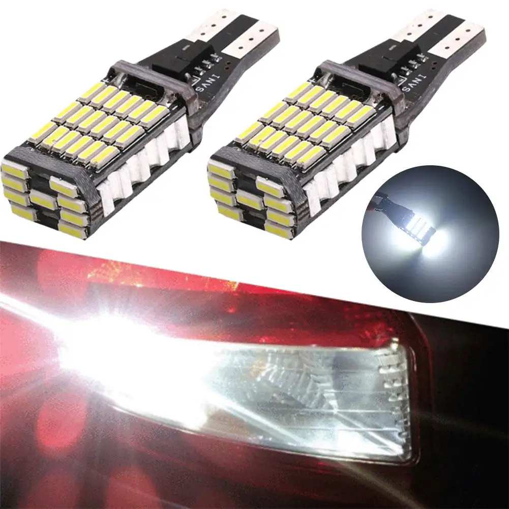 2 Stuks T15 W 16W 921 912 Led Lampen High Power 45 Smd 4014 Led Super Heldere 1200lm Vervangen Voor Auto Achteruitrijden Licht Wit A 9X6