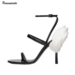 Estate moda plastica grandi fiori donna sandali gladiatore elegante tacchi a spillo stile stella partito banchetto scarpe Sandalias