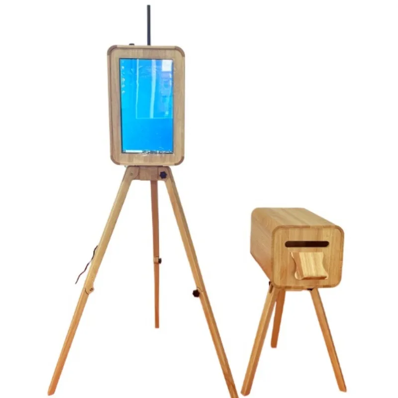 Wooden Mirror Photo Booth Machine Ipad Supported Selfie Station For Wedding Birthday Party Event Rental Use
