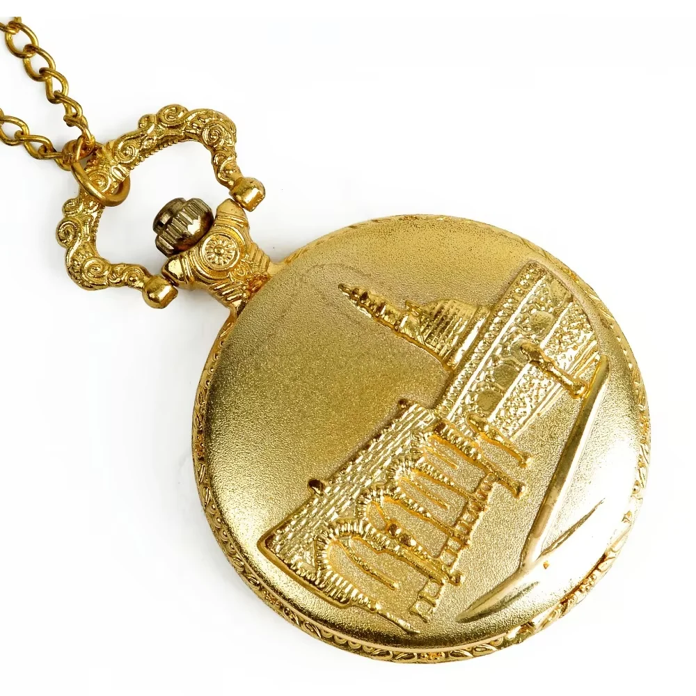 Orologio da tasca in oro Orologio da tasca classico antico palazzo Collana reale con catena regalo