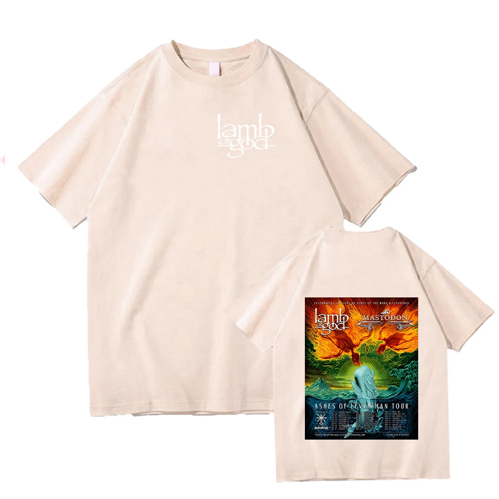 Lamb of God and Mastodonmusic T-shirts Ashes of Leviathan Tour Graphic Print Tops High Quality Cotton Tshirts Unisex Loose Tees