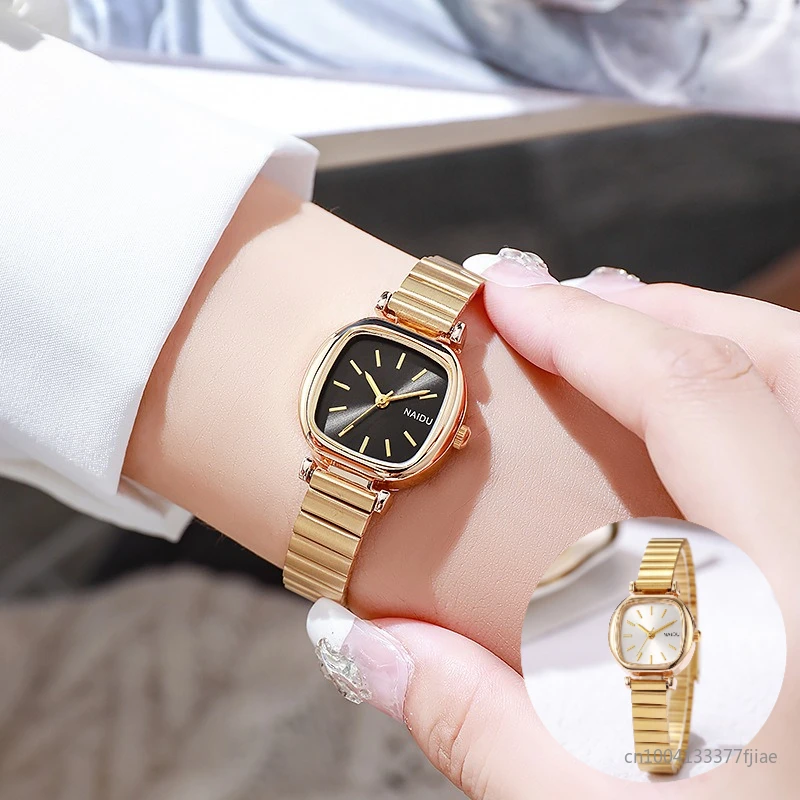 

Брендовые маленькие квадратные женские часы, регулируемый ремешок из нержавеющей стали, кварцевые наручные часы для женщин, модные роскошные подарочные часы