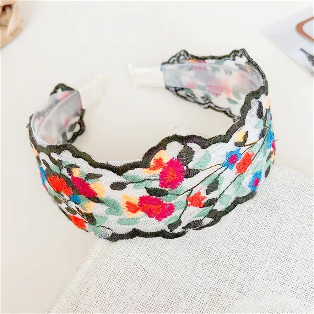 Fashionable Hairband Exquisite Embroidered Flower Headband Wide Edge Headband High-Quality Personalized Hair Accessories For