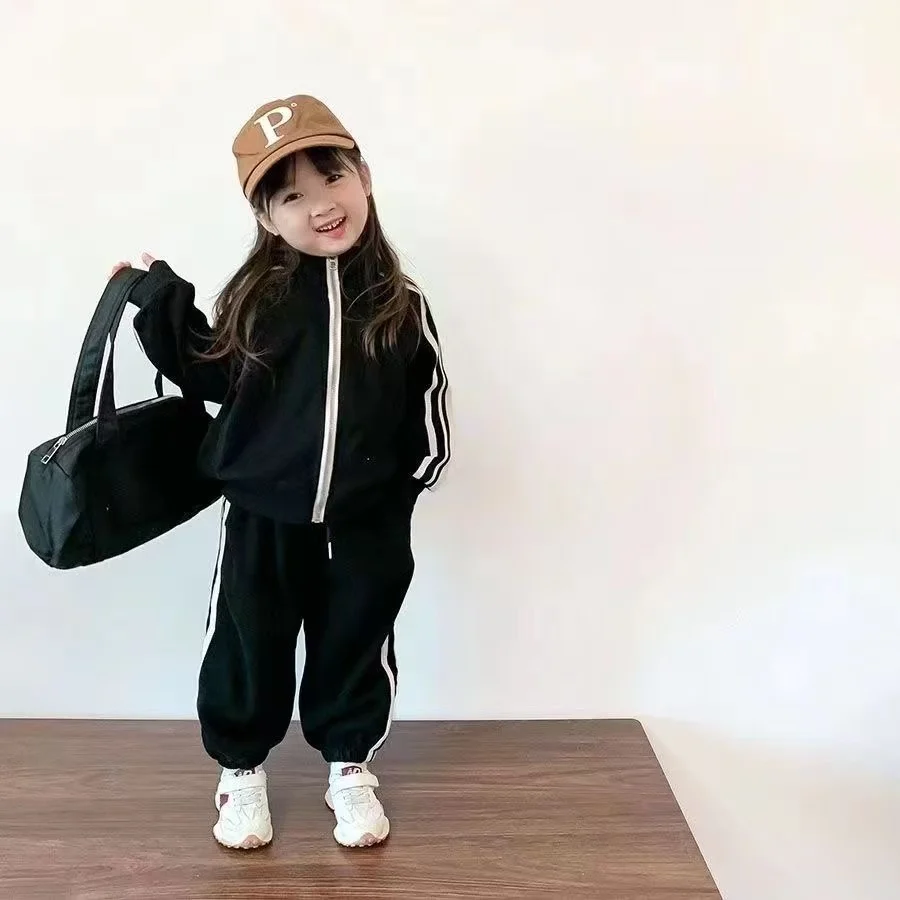 

Girls and Boys Clothing Set Spring and Autumn New Children's Sports Hoodie Jacket Pants Two Piece Set Kids Outfits