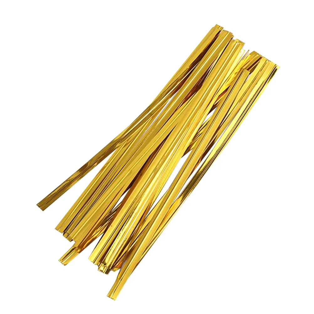 

800 Pcs Golden Ties Bread Candy Bag Ties Party Gift Wrapping Ties for Treat Bags Candy Bags (8cm, Golden)