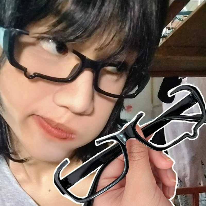 

Y2K Anime Glasses Rectangle Eyewear Frame Crying Tears Design Y2K Retro Fashion Blue Light Blocking Eyeglasses Female Spectacle
