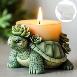 3D Succulent plant turtle candle silicone mold Succulent flower turtle candle silicone mold Turtle cylindrical resin gypsum mold