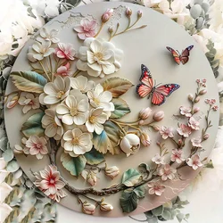 Butterfly & Cherry Blossoms Wall Sign - HD Art, Durable & Vibrant Quality Decor - Perfect Indoor/Outdoor Door Hanger Wreath