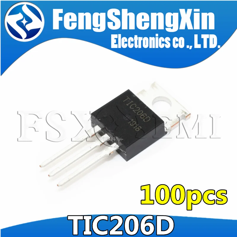 100PCS TIC206D TO-220 TIC206 TO220 SILICON BIDIRECTIONAL TRIODE THYRISTOR