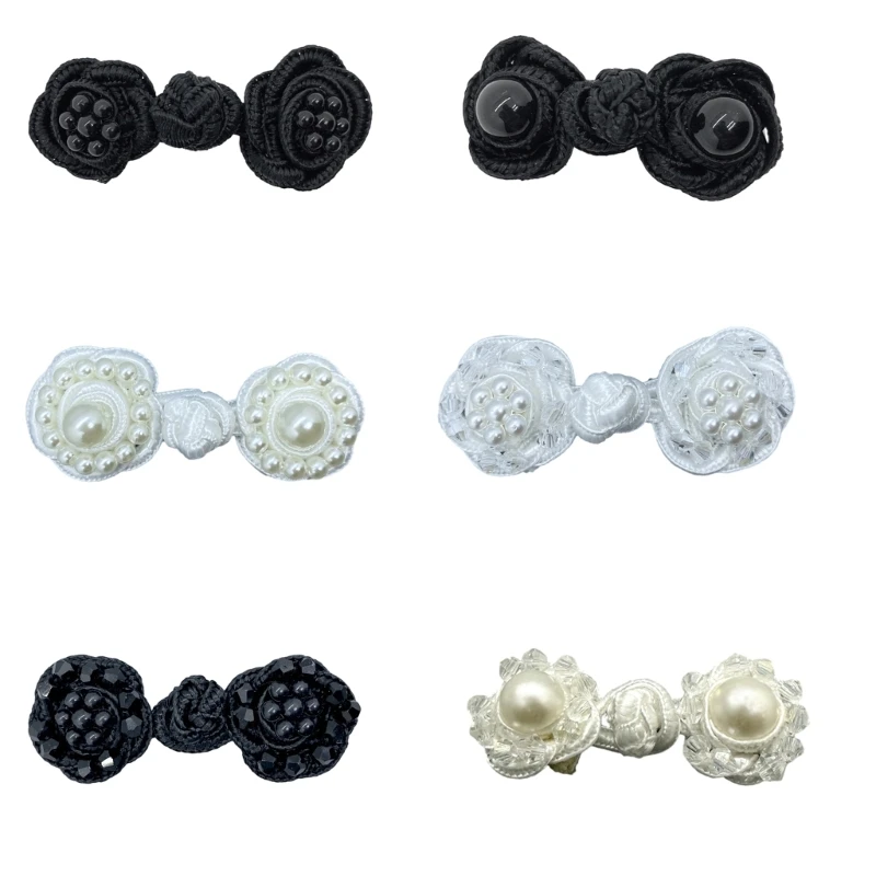 Chinese Suit Cheongsam Crystal/Pearl Buttons Knot Fastener DIY Buckle Dropship