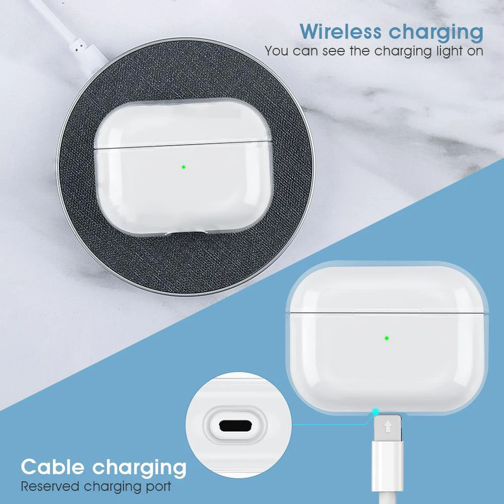 حالات شفافة ل AirPods Pro 2 حافظة بلوتوث اللاسلكية سماعة الغطاء الواقي ل Airpods 3 2 1 قطعة غطاء واقٍ مزخرف لهاتف آيفون شفاف