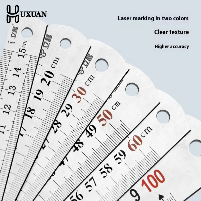 ステンレス鋼金属直線定規 15/30/50 センチメートル両面精密測定ツール文具製図ハンドツール