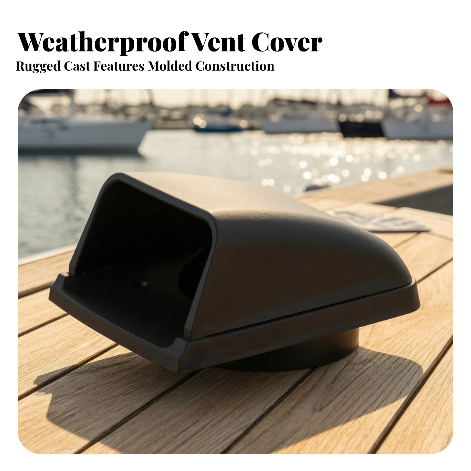Boat Cowl Vent with Base Wide Application Marine Vent Hood Ventilation Hood with Circular Duct Sleek Ventilator Heavy-Duty