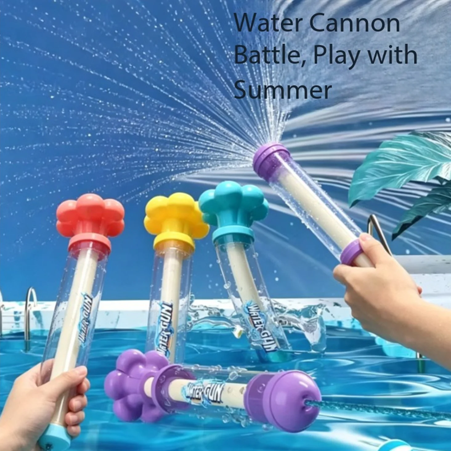 Cloud-Shaped Pull-Out Fireworks Water Gun, Children's Water Gun, Water-Spraying Water Gun, Water Fight, Summer Beach Water Toy